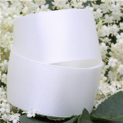 25mm Satin Ribbon - White